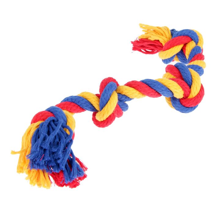 Игрушка канатная "Веревка" Зооник, ф 16, 4 узла, 42-44 см