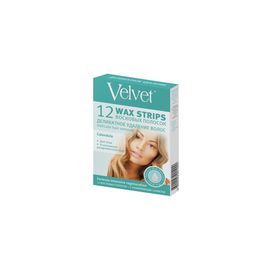 

Восковые полоски Velvet, деликатное удаление волос, для лица, 12шт