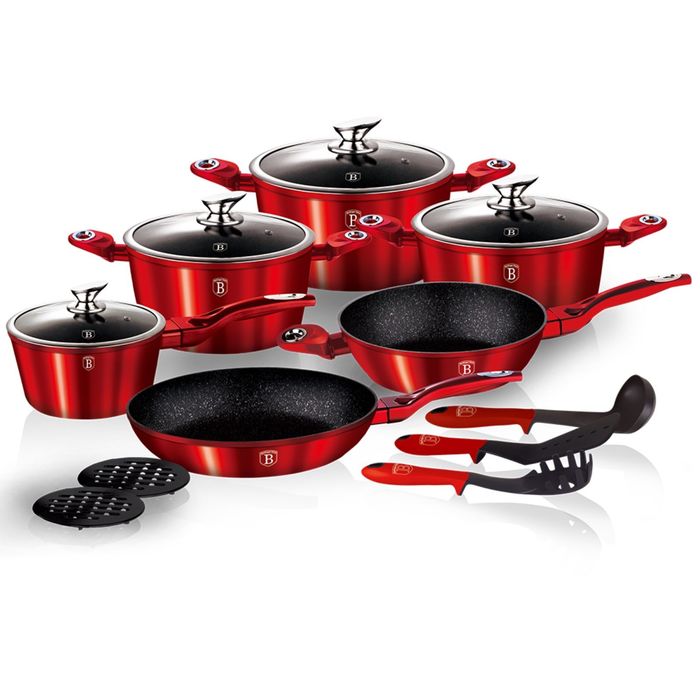 Набор посуды Burgundy Metallic Line, 15 предметов