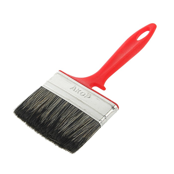 Кисть плоская "АКОР", 100х12 мм, ручка пластик, смешанная щетина, для водных ЛКМ