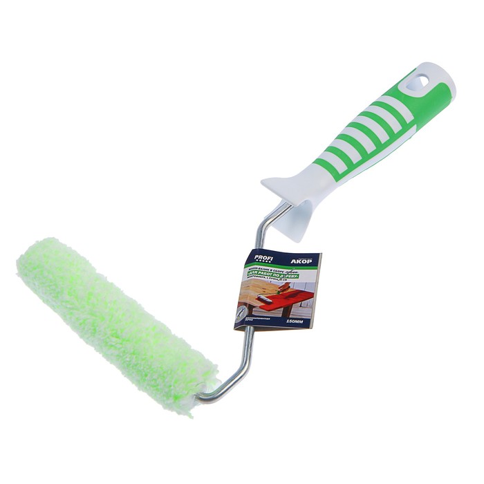 Мини-валик "АКОР" Профи, полиакрил, 150 мм, ручка d=6 мм, D=15 мм, ворс 12 мм, для дерева