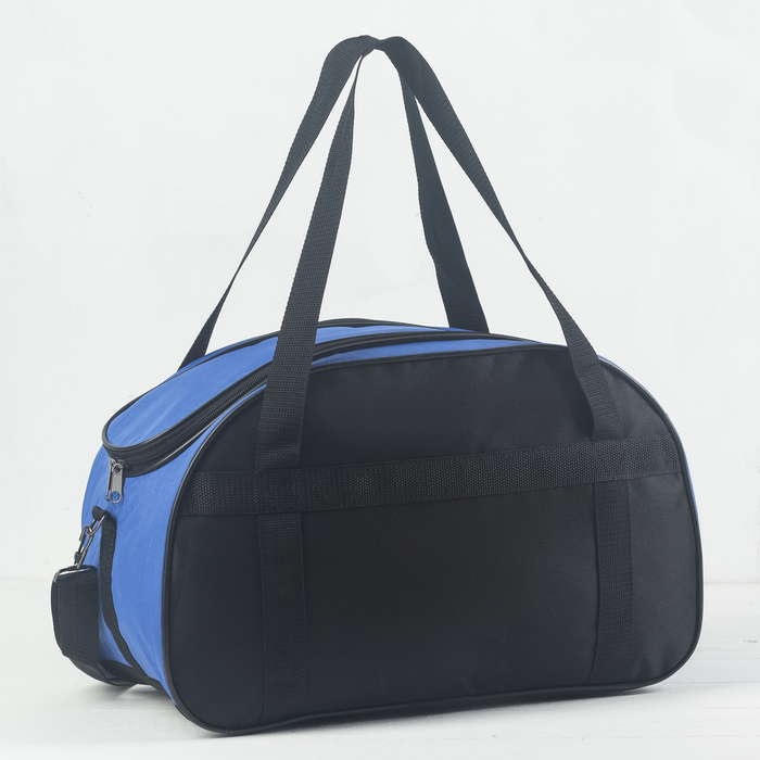 Сумка дорожная на молнии, 1 отдел, наружный карман, цвет чёрный/лазурь