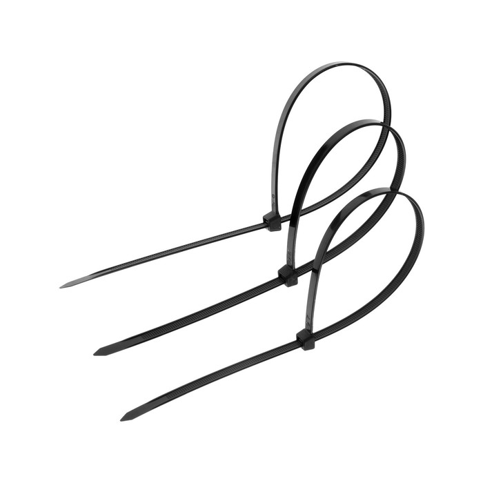 Хомут-стяжки пластиковые, 7.6х400 мм, чёрные, упаковка 100 шт.