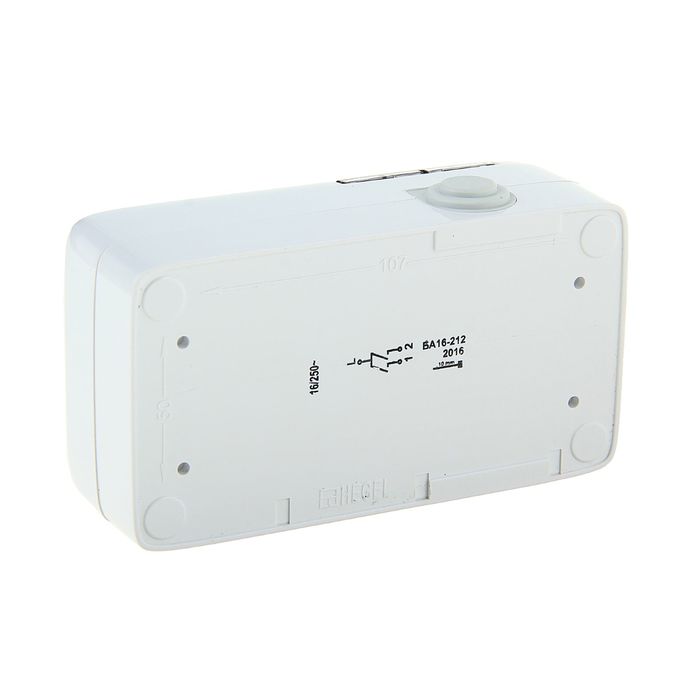 Блок комбинированный HEGEL БА16-212, 16 А, 2 клавиши, наружный, с з/к, IP 44, цвет белый