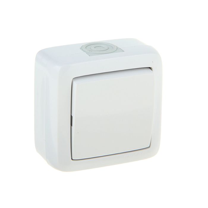 Выключатель HEGEL ВА10-211, 10 А, 1 клавиша, наружный, IP44, цвет белый