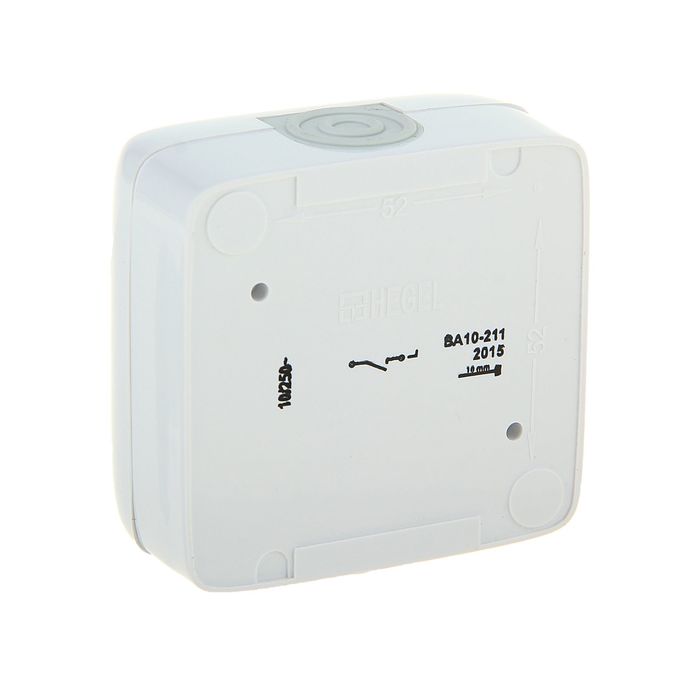 Выключатель HEGEL ВА10-211, 10 А, 1 клавиша, наружный, IP44, цвет белый