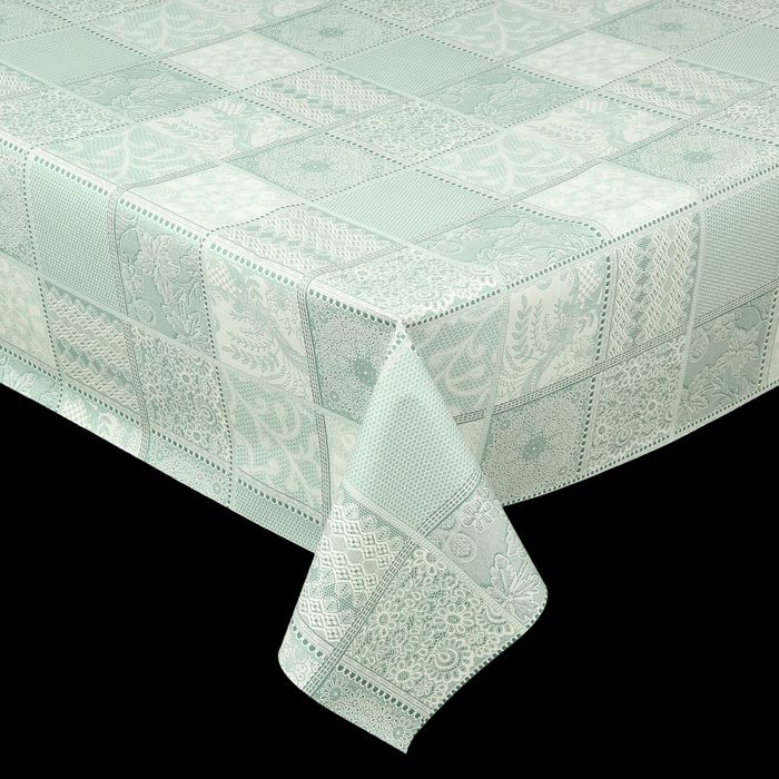 Клеенка столовая на нетканой основе "Ажур", рулон 20 м,цвет зелёный