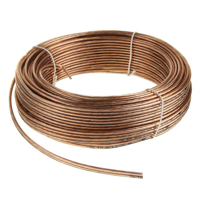 Акустический кабель Cablexpert CC-TC2x1,0-30M, прозрачный, 30 м, бухта