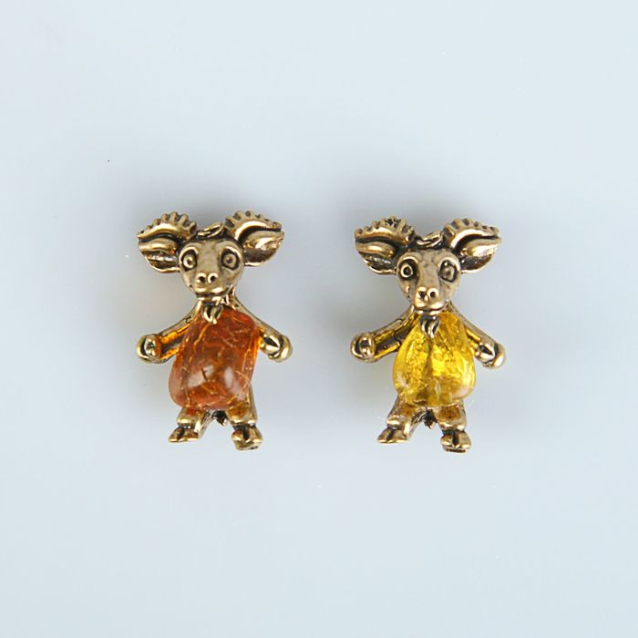 Сувенир "Козлик кошельковый", янтарь