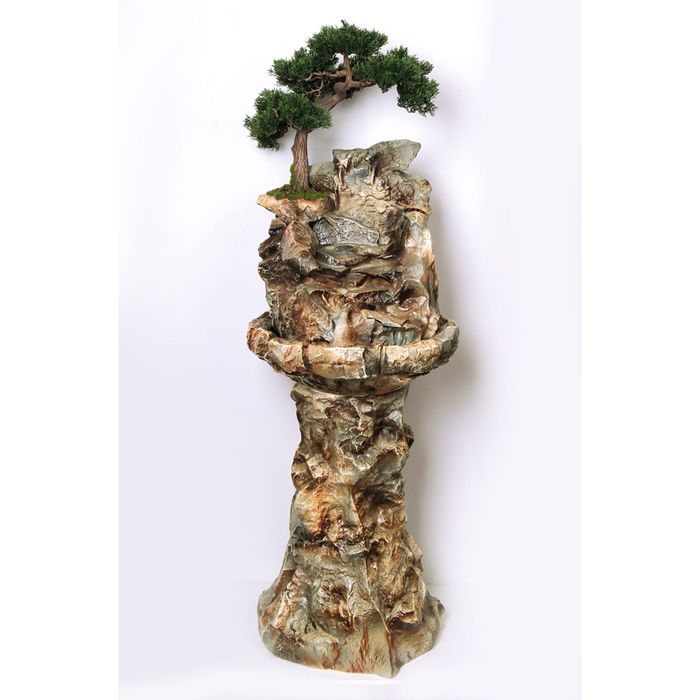 Фонтан напольный "Горная сосна" с туманом и разноц.подсветкой 42*42*130 см