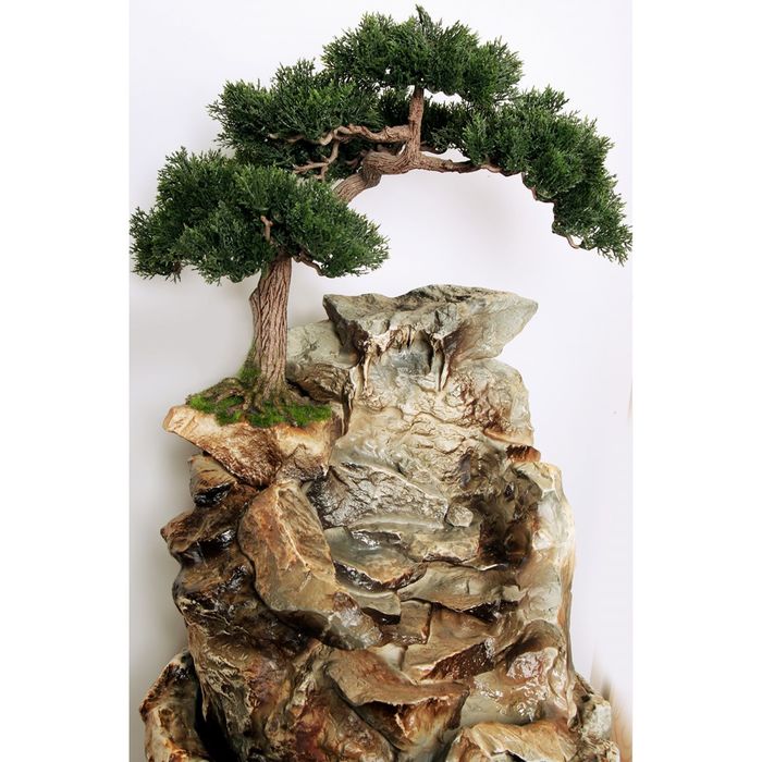 Фонтан напольный "Горная сосна" с туманом и разноц.подсветкой 42*42*130 см