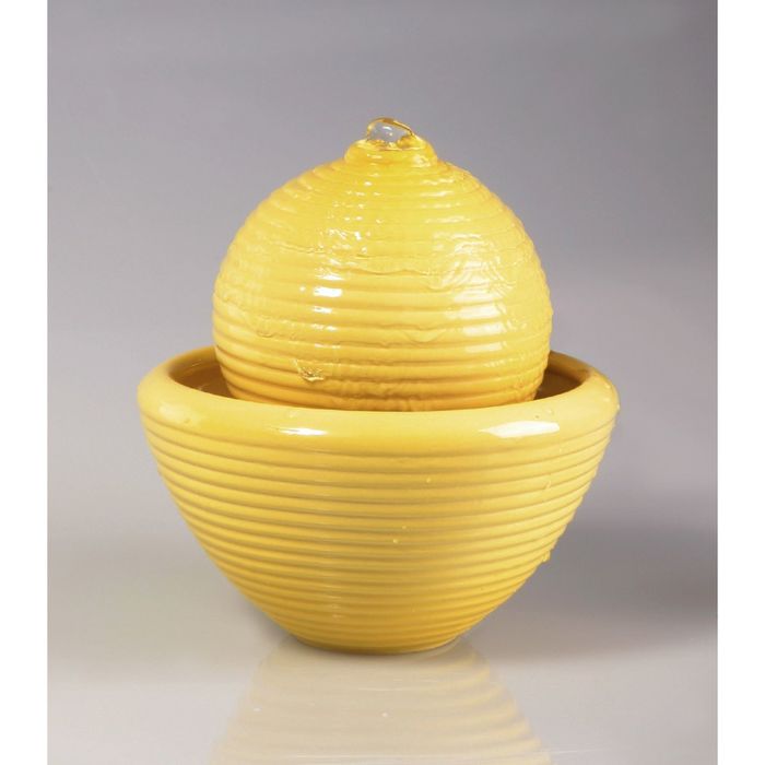 Фонтан "Времена года" жёлтый, с разноц.подсветкой 19*19*19 см