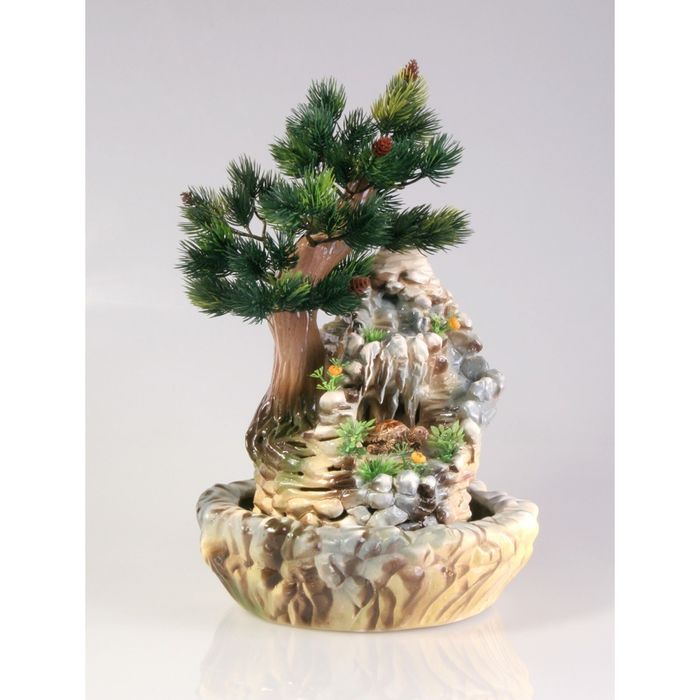 Фонтан "Пещера" с белой подсветкой 26*26*40 см