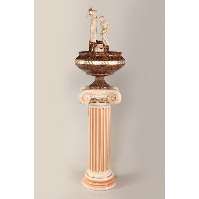 Фонтан напольный "Данаиды" коричневый, с туманом и разноц.подсветкой 42*42*157 см