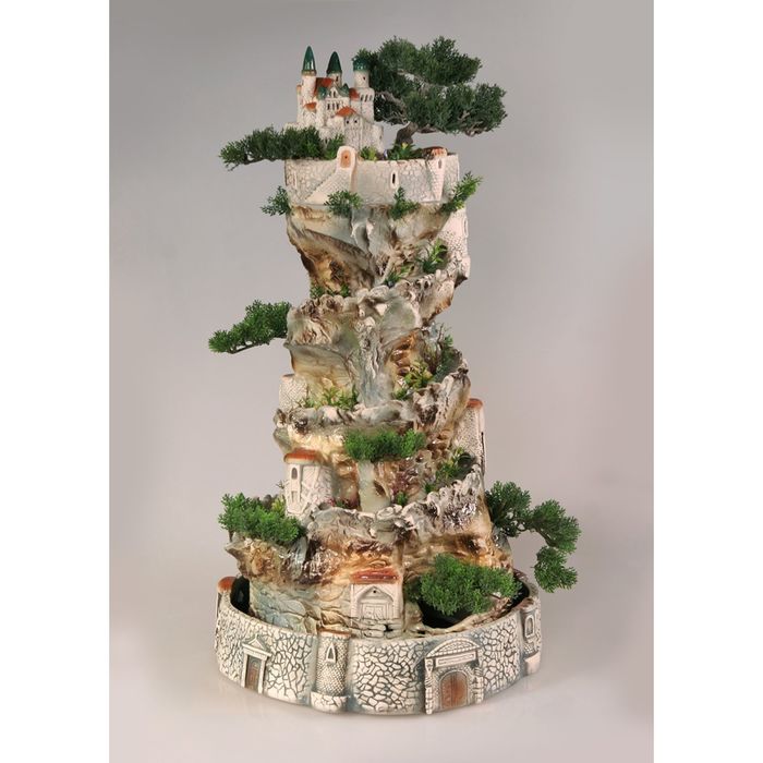 Фонтан напольный "Изумрудный город" с туманом и разноц.подсветкой 48*48*90 см