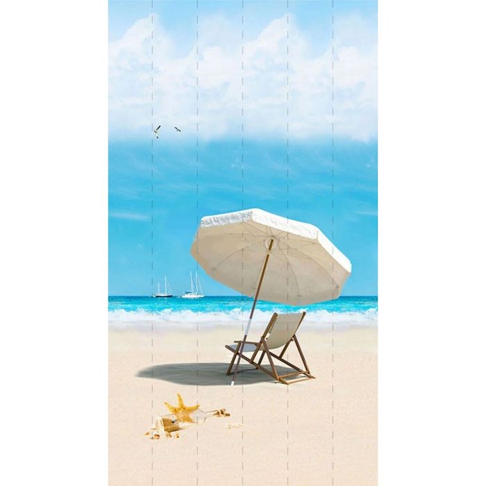 Панель ПВХ "Панорама Новита" Пляж Зонтик с Шезлонгом (Узор) 2,7х0,25