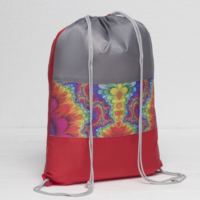 Мешок для обуви на шнурке "Цветные разводы", 1 отдел, цвет МИКС