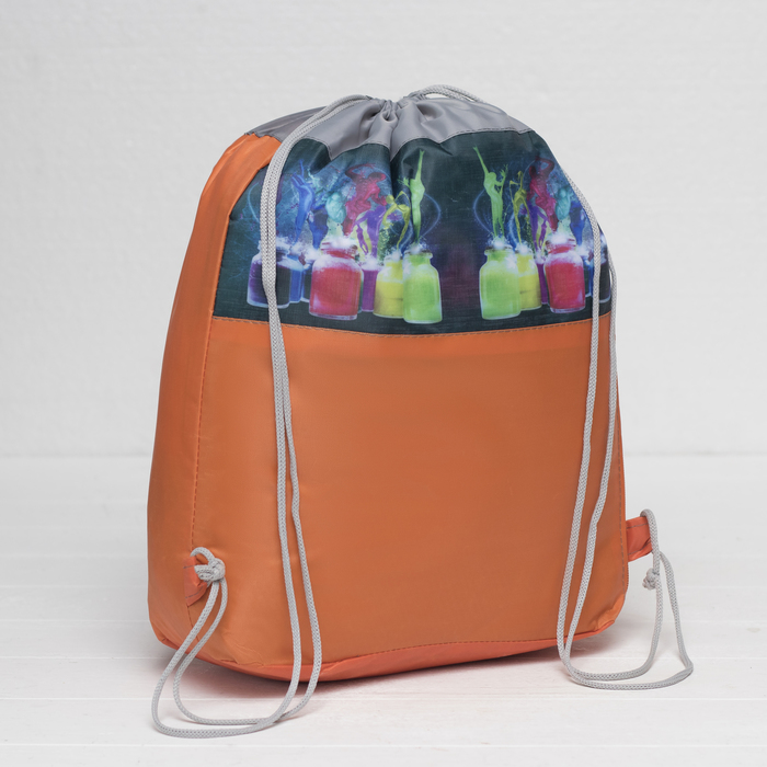 Мешок для обуви на шнурке "Краски", 1 отдел, цвет оранжевый/красный