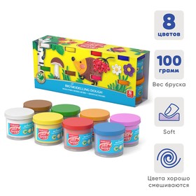 Пластилин на растительной основе набор 8 цветов по 100 г, ArtBerry с Алоэ Вера