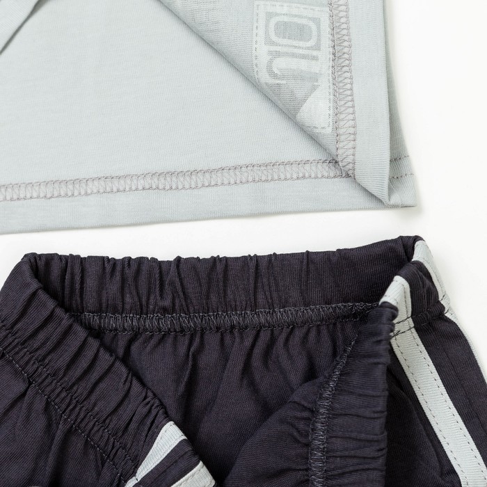 Пижама для мальчика, рост 128 см, цвет серый М303