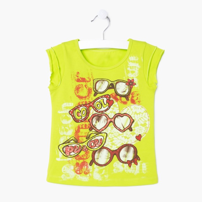 Футболка для девочки, рост 116 см, цвет лайм Л171