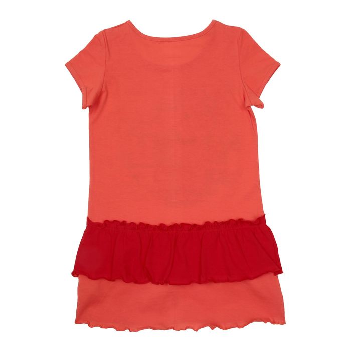 Платье для девочки, рост 98 см, цвет персиковый/красный Л606