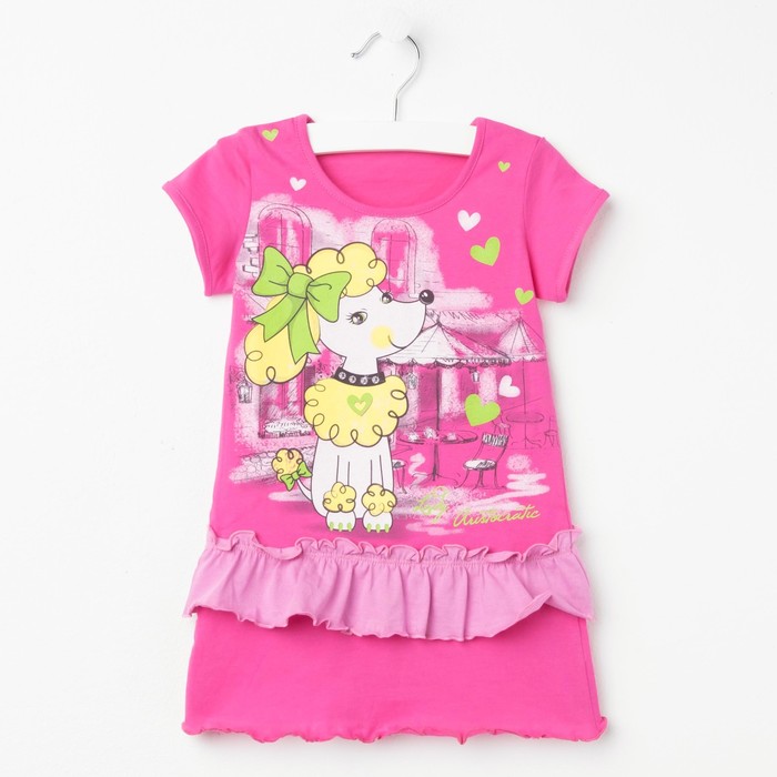 Платье для девочки, рост 98 см, цвет фуксия/розовый Л606