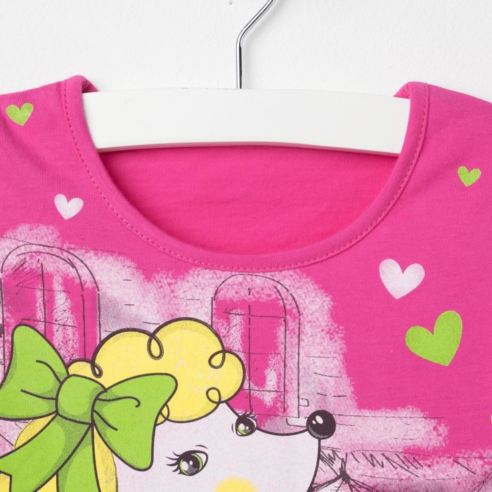 Платье для девочки, рост 98 см, цвет фуксия/розовый Л606