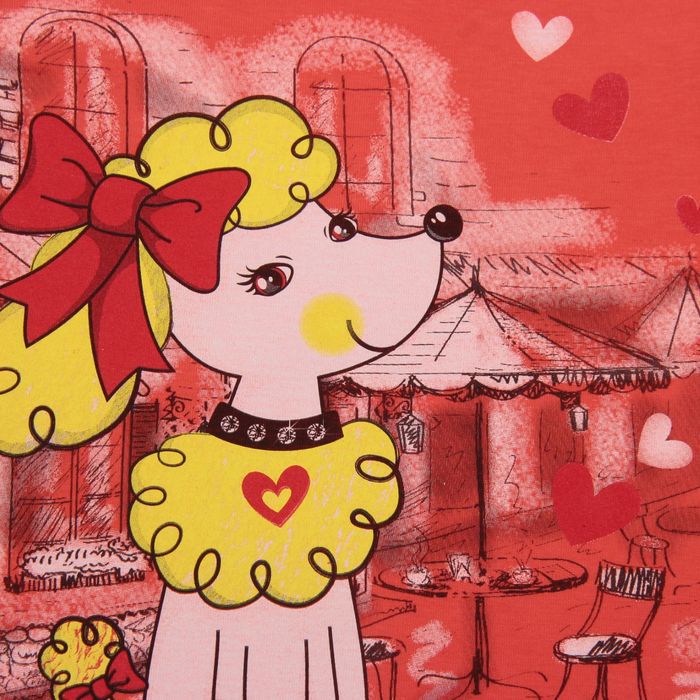 Платье для девочки, рост 110 см, цвет персиковый/красный Л606