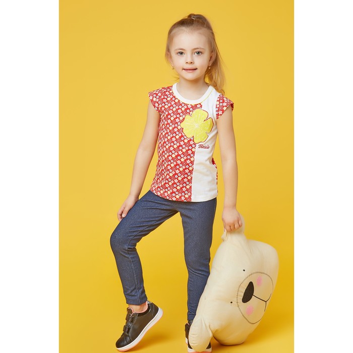 Футболка для девочки, рост 116 см, цвет белый, набивка МИКС Л638