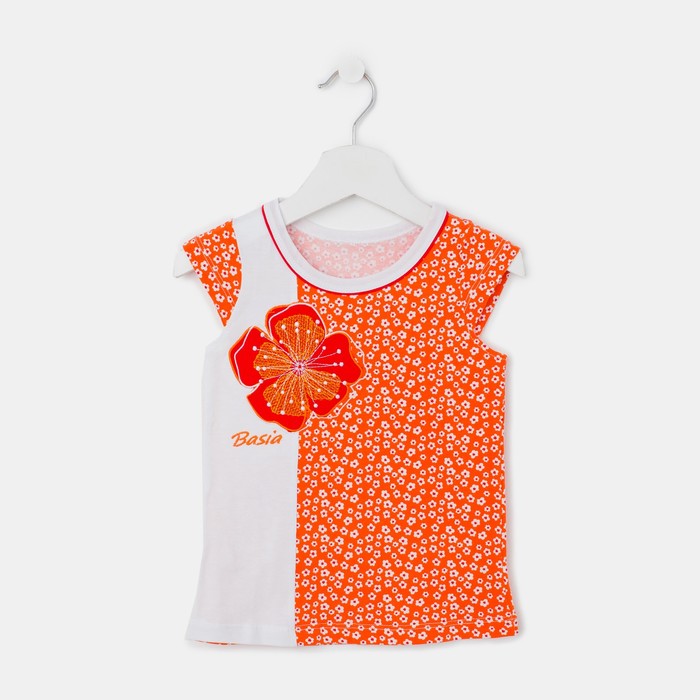 Футболка для девочки, рост 116 см, цвет белый, набивка МИКС Л638