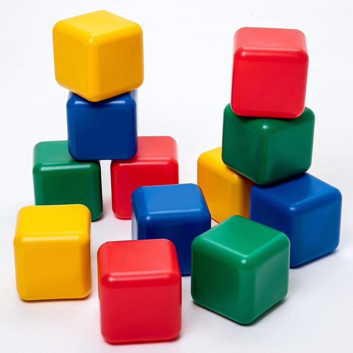цена Набор цветных кубиков, 12 штук, 12 х 12 см