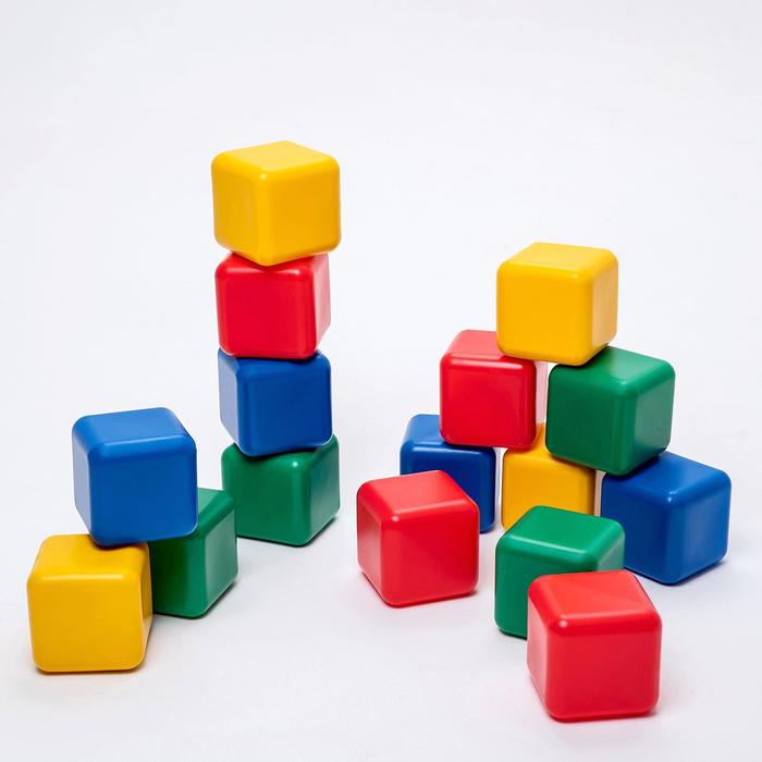 цена Набор цветных кубиков, 16 штук, 12 х 12 см