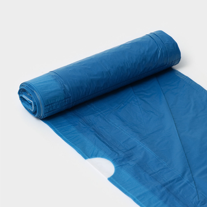 Мешки для мусора с завязками «Люкс», 50 л, 25 мкм, 50×70 см, ПВД, 10 шт, цвет синий