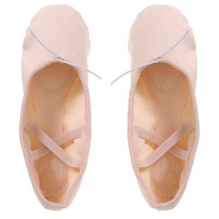 Балетки тиковые, длина по стельке 25,5 см, цвет персиковый