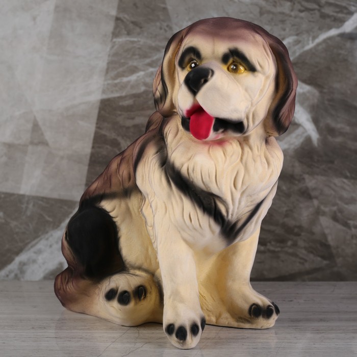 Копилка "Сенбернар" флок, коричневый