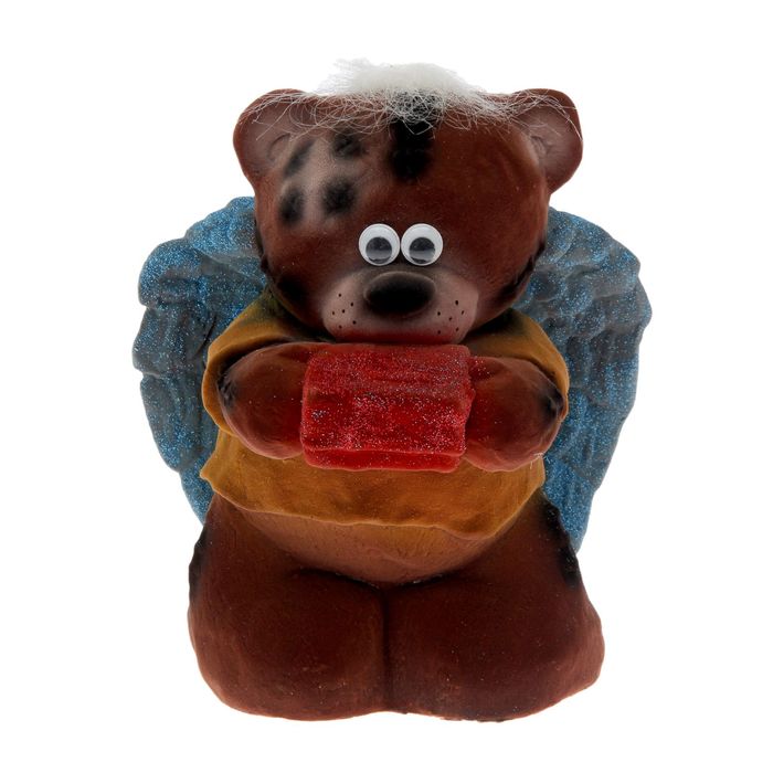 Копилка "Тед с крыльями" флок коричневый