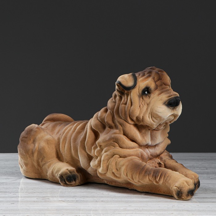 Копилка "Шарпей лежачий" флок, песочный, микс