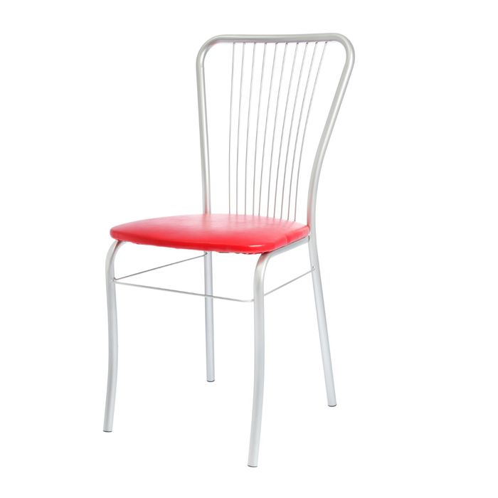 Стул "Нейрон", цвет хром/красный
