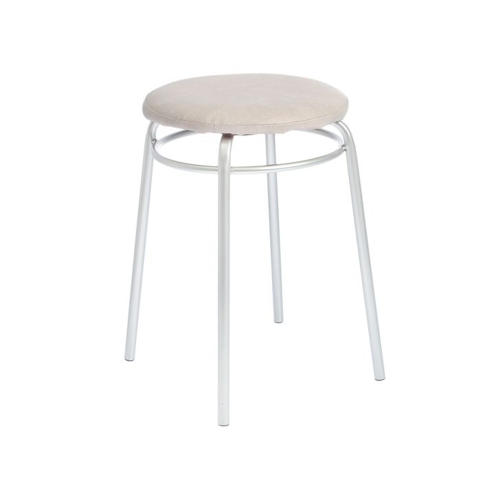 Табурет "Элегант", цвет хром/бежевый