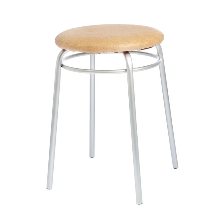 Табурет "Элегант", цвет хром/бежевый