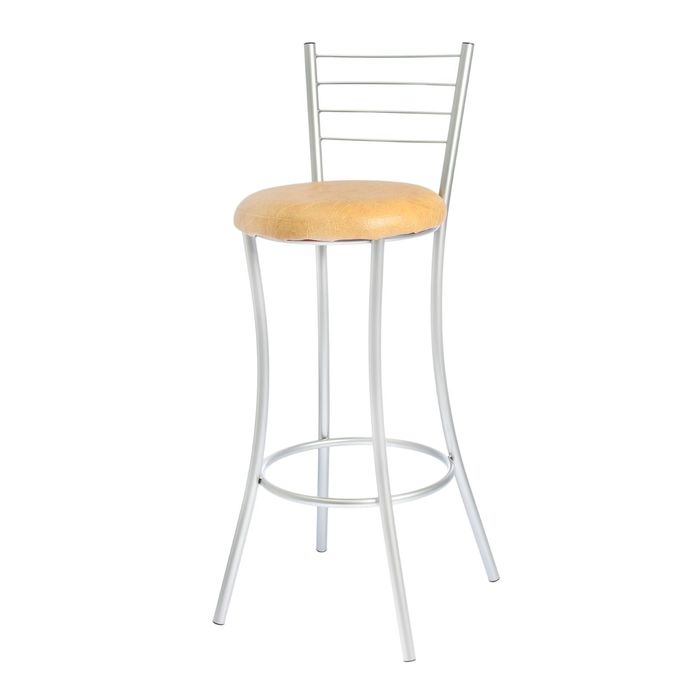 Стул барный, цвет хром/бежевый