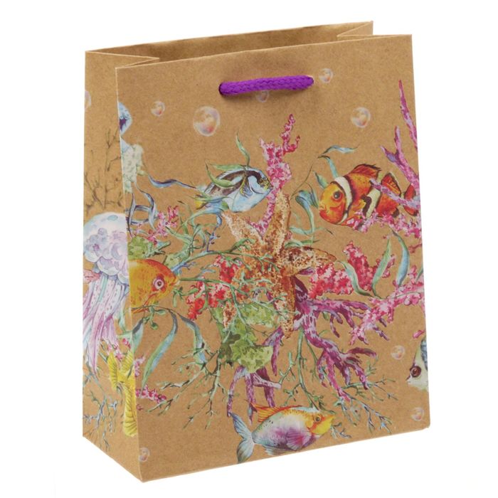 Пакет крафтовый вертикальный «Морской мир», S 11 × 14 × 5,5 см