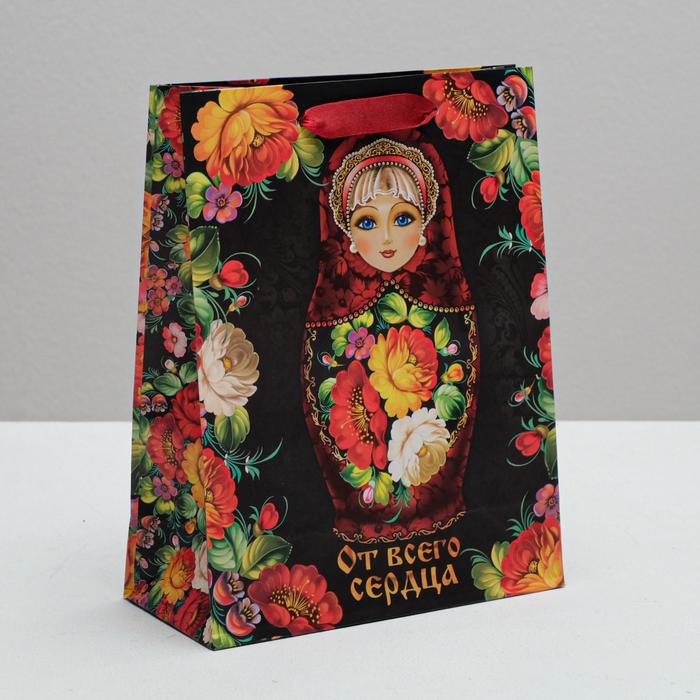 Пакет ламинированный вертикальный «Русский подарок», MS 18 × 23 × 8 см