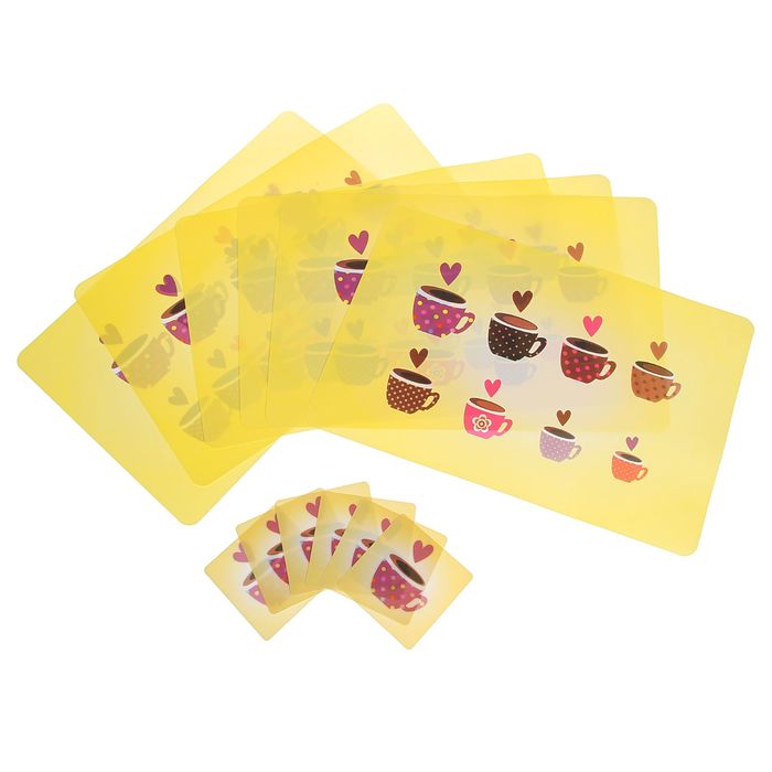 Набор салфеток кухонных 12 шт "Любимый кофе" 6 шт - 43х28 см, 6 шт - 10х10 см