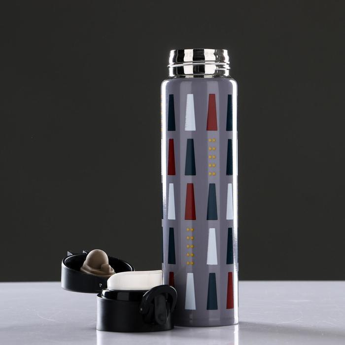 Термокружка "Пирамида", 400 мл, сохраняет тепло 8 ч, внутри металл, 6х23 см, микс