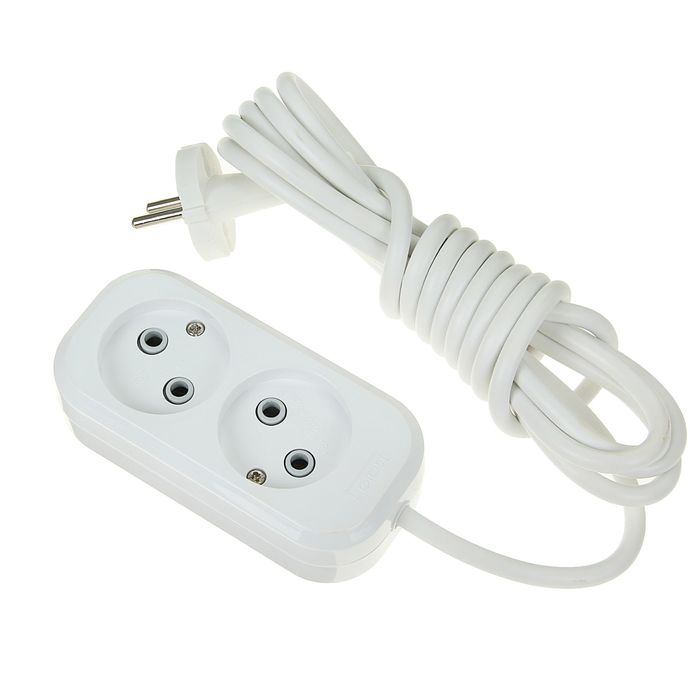 Удлинитель T.plast, 2 розетки, 3 м, 10 А, без з/к, 32.75.220.0403,