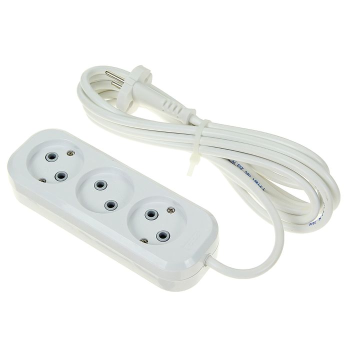 Удлинитель T.plast, 3 розетки, 3 м, 10 А, без з/к, 32.75.320.0403,
