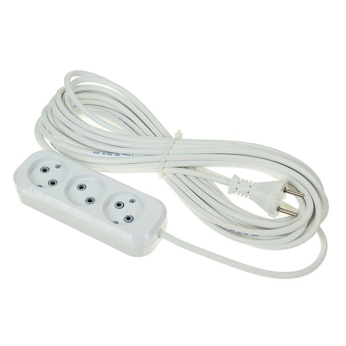 Удлинитель T.plast, 3 розетки, 10 м, 10 А, без з/к, 32.75.320.0410,