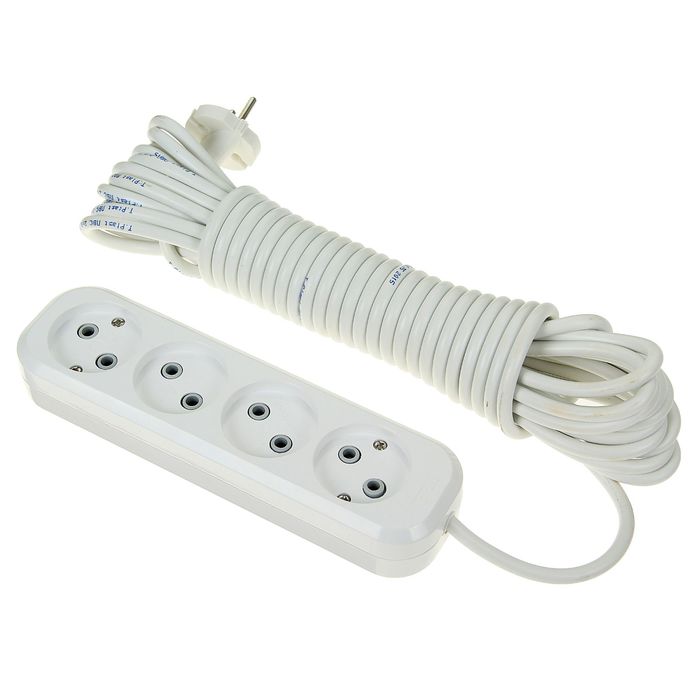 Удлинитель T.plast, 4 розетки, 10 м, 10 А, без з/к, 32.75.420.0410,